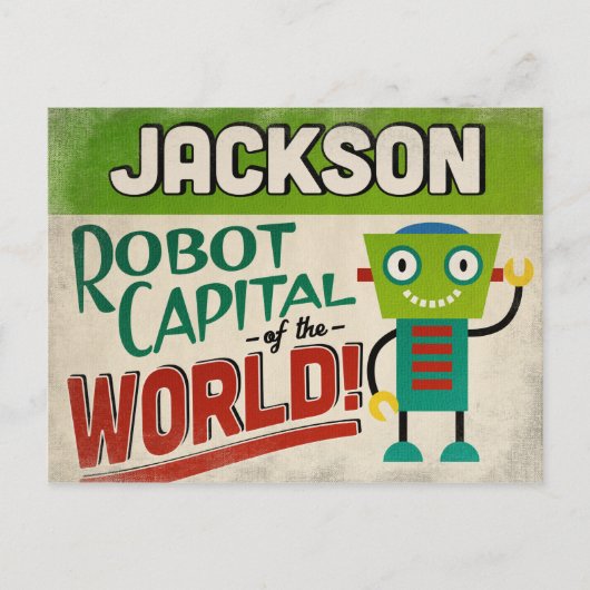 Jackson Mississippi Robot - Funny  Briefkaart (Voorkant)