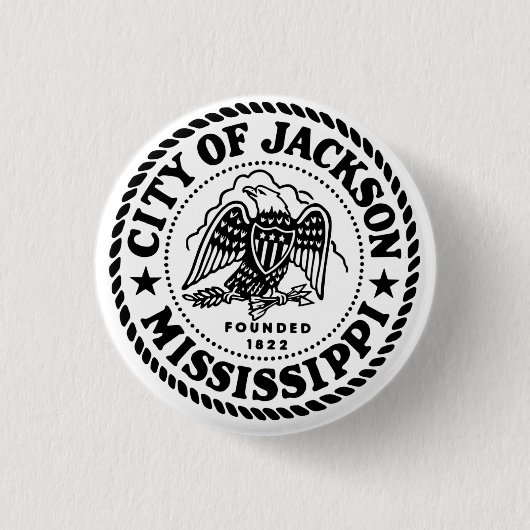 Jackson Mississippi Ronde Button 3,2 Cm (Voorkant)