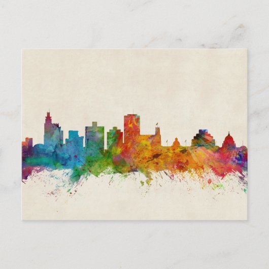 Jackson Mississippi Skyline Briefkaart (Voorkant)
