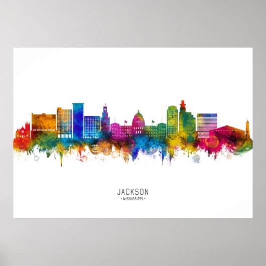 Jackson Mississippi Skyline Poster (Voorkant)