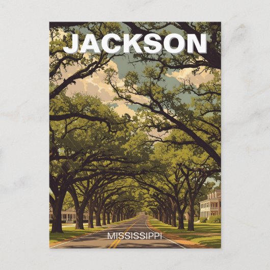 Jackson Mississippi Travel Briefkaart (Voorkant)