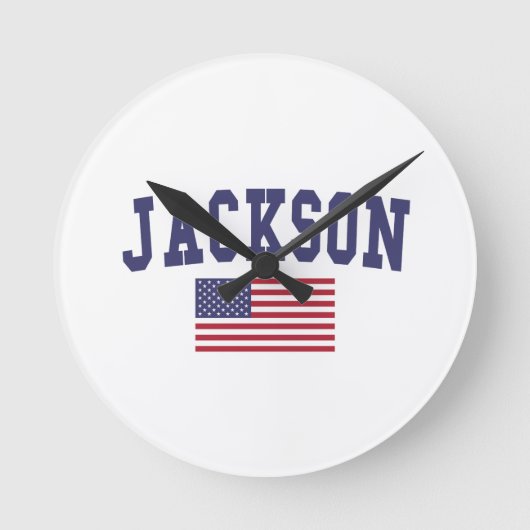 Jackson MS US Flag Ronde Klok (Voorkant)