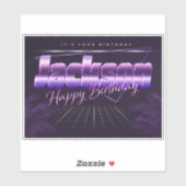 Jackson Name Vorname lila retro Sticker Geburtstag (Vel)