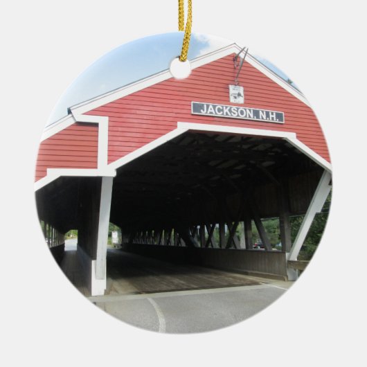 Jackson NH Covered Bridge Keramisch Ornament (Voorkant)