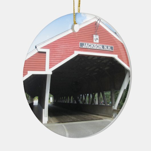 Jackson NH Covered Bridge Keramisch Ornament (Links)
