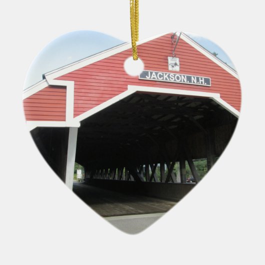 Jackson NH Covered Bridge Keramisch Ornament (Voorkant)
