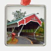Jackson, NH Covered Bridge kerstversiering Metalen Ornament (Voorkant)