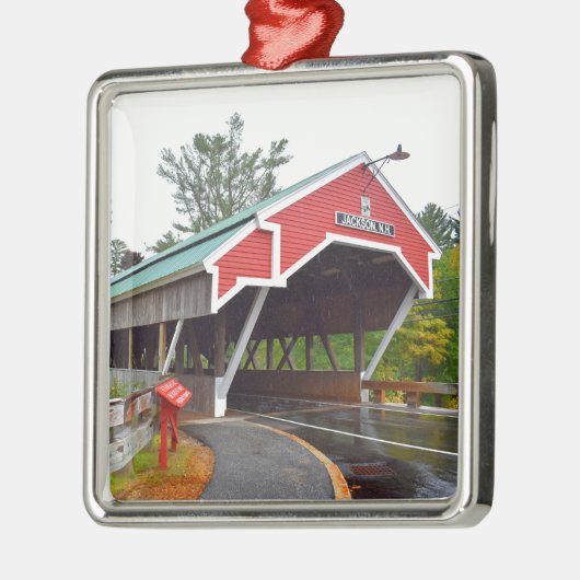Jackson, NH Covered Bridge kerstversiering Metalen Ornament (Links)