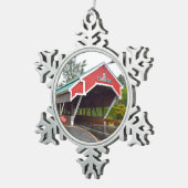 Jackson, NH Covered Bridge kerstversiering Tin Sneeuwvlok Ornament (Rechts)