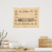 Jackson. Panoramische kaart 1857 (0766A) Poster (Keuken)