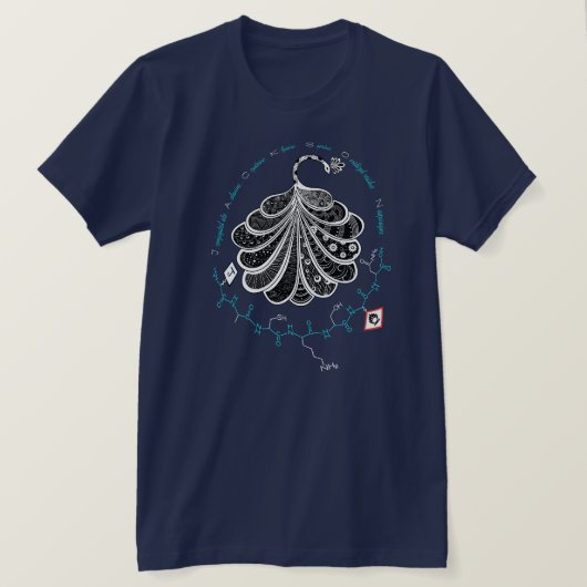 JACKSON-peptide, pauw met aangepaste tekst, donker T-shirt (Design voorkant)