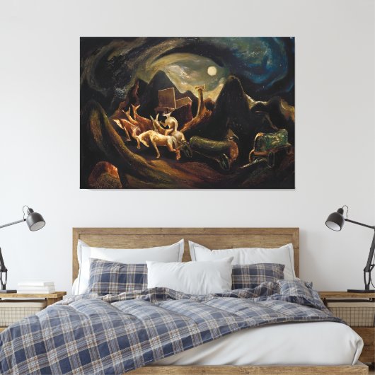 jackson pollock art canvas afdruk (Insitu (Slaapkamer))