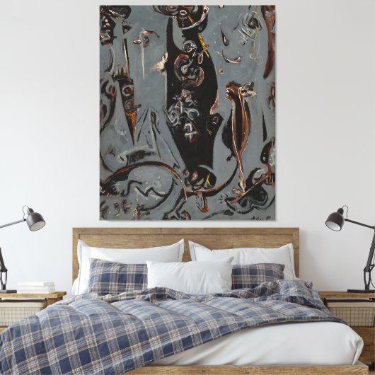 jackson pollock art canvas afdruk (Insitu (Slaapkamer))