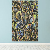 jackson pollock art style canvas afdruk (Insitu (Houten vloer))