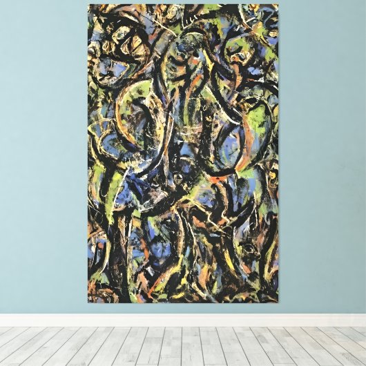 jackson pollock art style canvas afdruk (Insitu (Houten vloer))