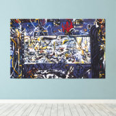 jackson pollock art style canvas afdruk (Insitu (Houten vloer))