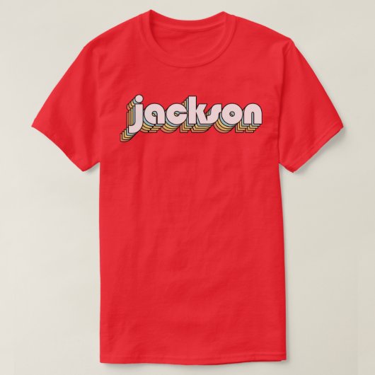Jackson Retro Rainbow Typography Faded Style 2 T-shirt (Design voorkant)