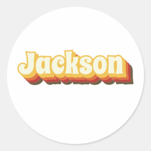 Jackson Retro tekst Ronde Sticker