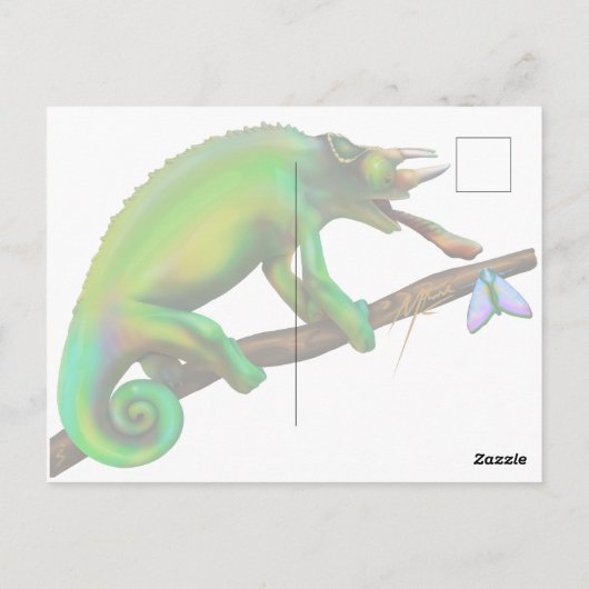 Jackson’s Chameleon Aiming Briefkaart (Achterkant)