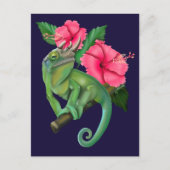 Jackson’s Chameleon with Hibiscus Briefkaart (Voorkant)