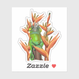 Jackson’s kameleon tussen de paradijsvogel sticker