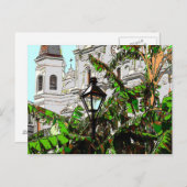 Jackson Square New Orleans Lamp Post Briefkaart (Voorkant / Achterkant)