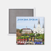 Jackson Square, New Orleans-magneet Magneet (Voorkant / Achterkant)