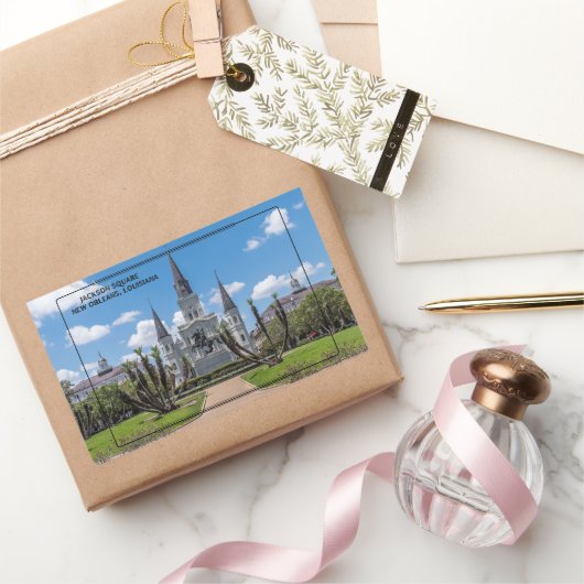 Jackson Square New Orleans Rechthoekige Sticker (Geschenken)