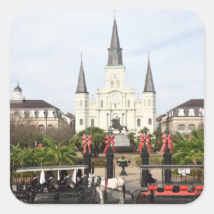 Jackson Square, Saint Louis Cathedral bij mas Vierkante Sticker
