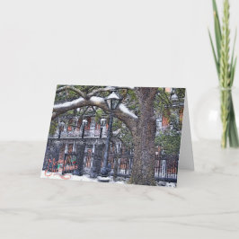 Jackson Square Snow Christmas Feestdagen Kaart