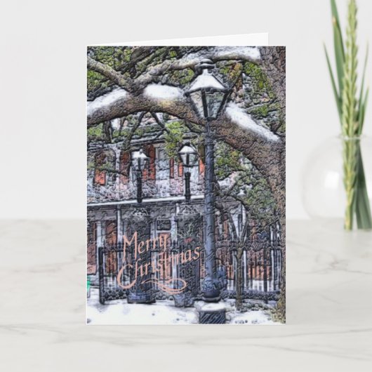 Jackson Square Snow Kerstmis Feestdagen Kaart (Voorkant)
