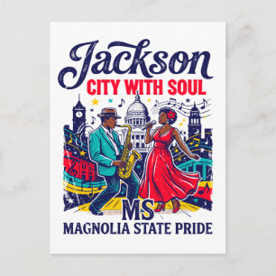 Jackson Stad Met Ziel Magnolia Staat Trots Briefkaart