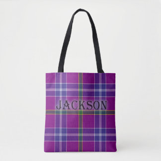 Jackson Tartan met achternaam Tote Bag