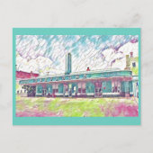 Jackson, TN Greyhound Halfway Bus Station schilder Briefkaart (Voorkant)
