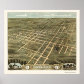 Jackson, TN Panorama Map - 1870 Poster (Voorkant)