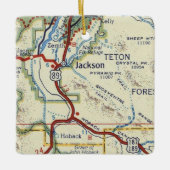 Jackson WY Map Keramisch Ornament (Voorkant)