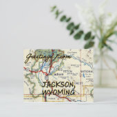 Jackson Wyoming  Map Briefkaart (Staand voorkant)