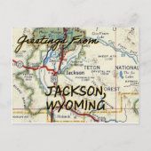 Jackson Wyoming  Map Briefkaart (Voorkant)