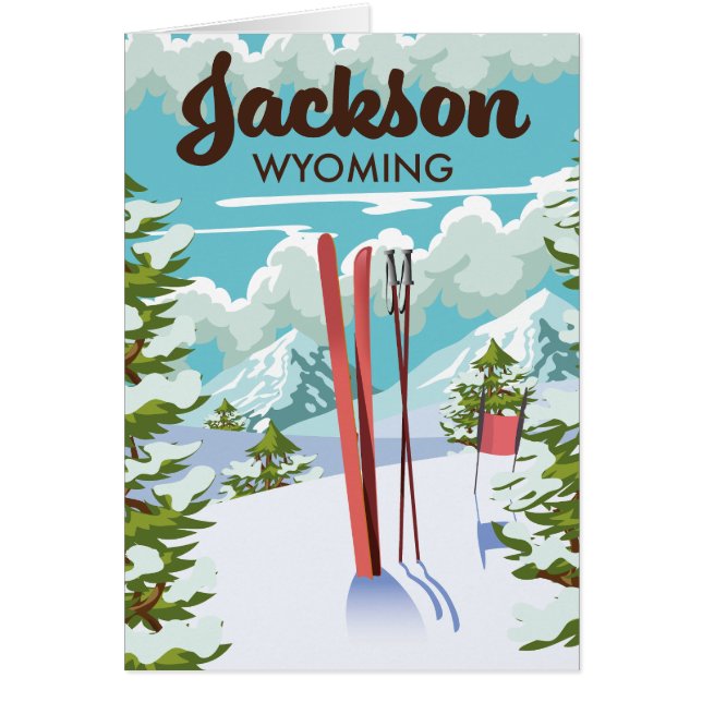 Jackson Wyoming ski poster (Voorkant)