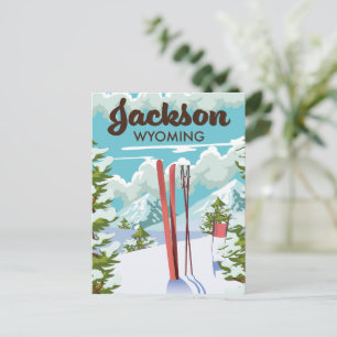Jackson Wyoming ski-poster Briefkaart