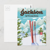 Jackson Wyoming ski-poster Briefkaart (Voorkant / Achterkant)