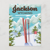 Jackson Wyoming ski-poster Briefkaart (Voorkant)