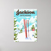 Jackson Wyoming ski poster Canvas Afdruk (Voorkant)