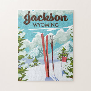Jackson Wyoming ski poster Legpuzzel