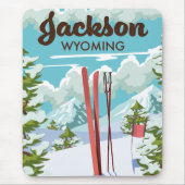 Jackson Wyoming ski poster Muismat (Voorkant)