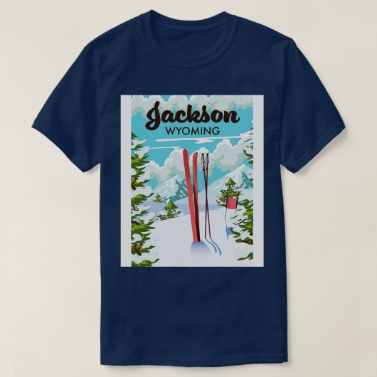 Jackson Wyoming ski poster T-shirt (Design voorkant)