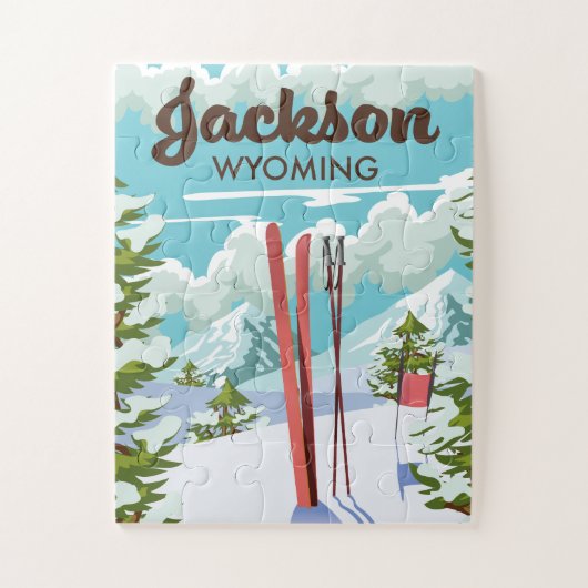 Jackson Wyoming skiposter Legpuzzel (Verticaal)