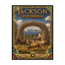 Jackson Wyoming Vintage Art Deco Gouden Tijdperk