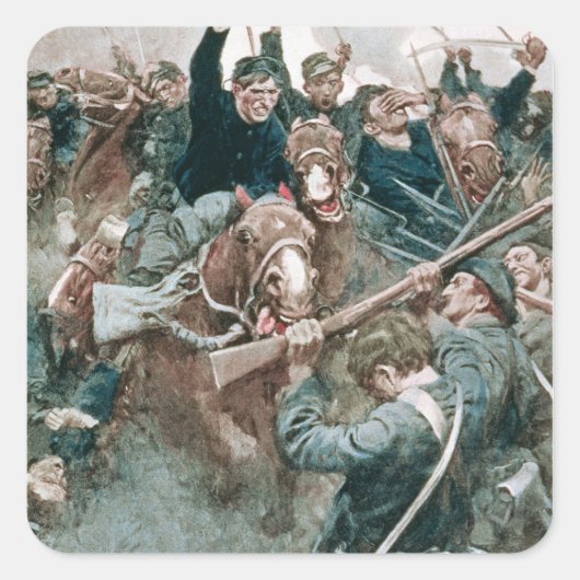 Jackson's brigade staat als een stenen muur vierkante sticker (Voorkant)