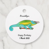 Jackson's chameleon cartoon bedankjes labels (Achterkant)